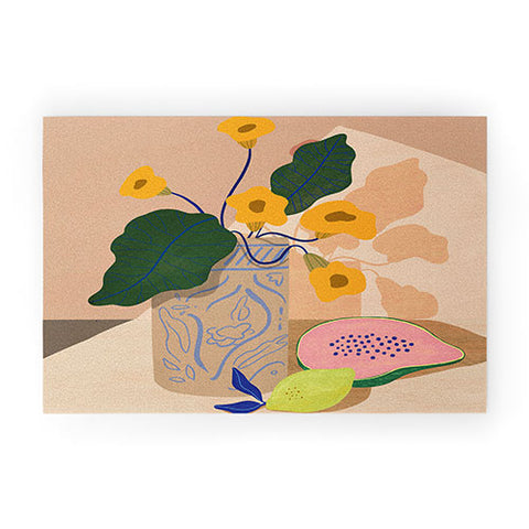 artyguava Lemon Papaya Welcome Mat