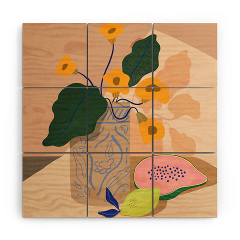 artyguava Lemon Papaya Wood Wall Mural