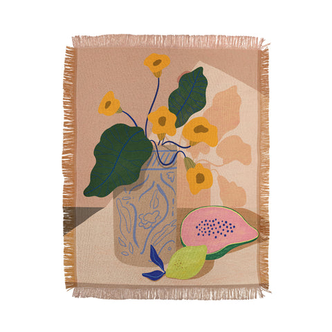 artyguava Lemon Papaya Throw Blanket