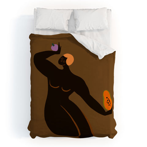 artyguava Papaya and Mangosteen Duvet Cover