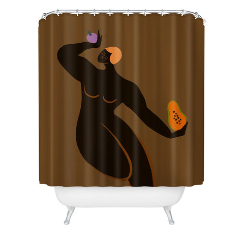 artyguava Papaya and Mangosteen Shower Curtain