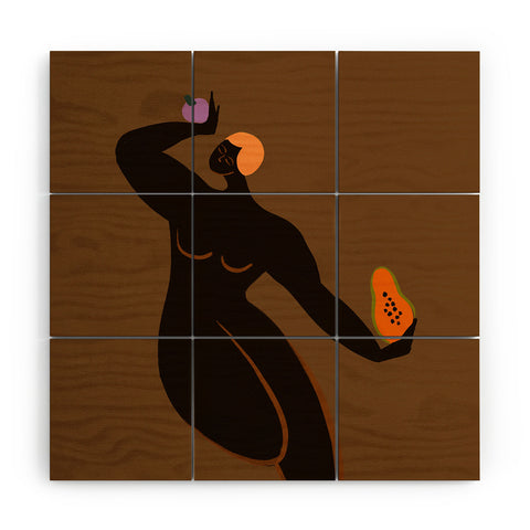 artyguava Papaya and Mangosteen Wood Wall Mural