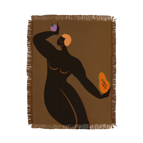 artyguava Papaya and Mangosteen Throw Blanket