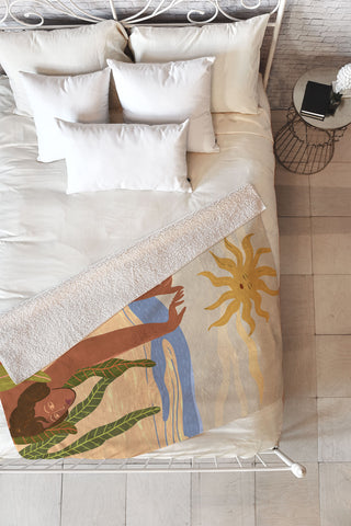 artyguava Sun Salutation II Fleece Throw Blanket