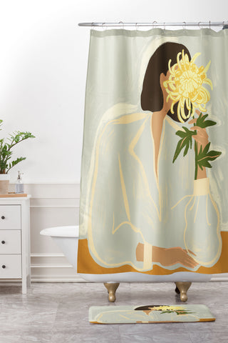 artyguava The Chrysanthemum Shower Curtain And Mat