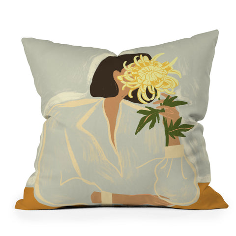 artyguava The Chrysanthemum Outdoor Throw Pillow