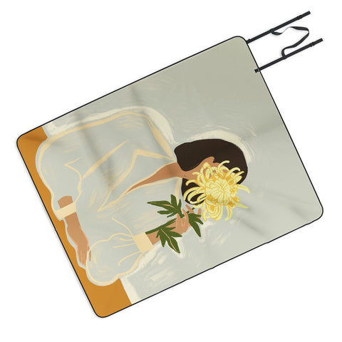 artyguava The Chrysanthemum Picnic Blanket
