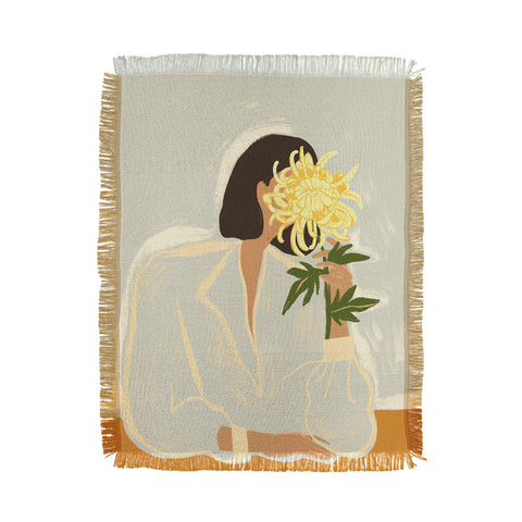 artyguava The Chrysanthemum Throw Blanket