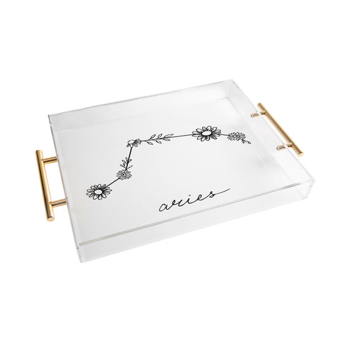 Aterk Aries Floral Constellation Acrylic Tray