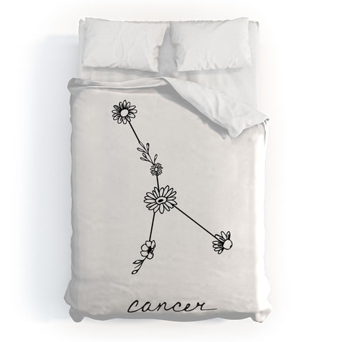 Aterk Cancer Floral Constellation Duvet Cover