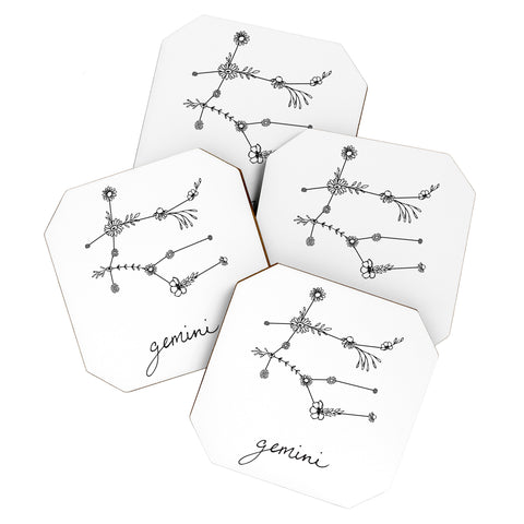 Aterk Gemini Floral Constellation Coaster Set