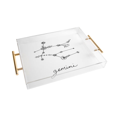 Aterk Gemini Floral Constellation Acrylic Tray