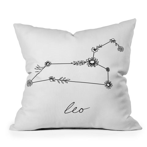 Aterk Leo Floral Constellation Outdoor Throw Pillow