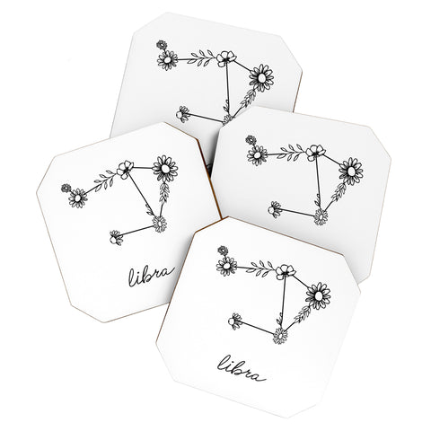 Aterk Libra Floral Constellation Coaster Set
