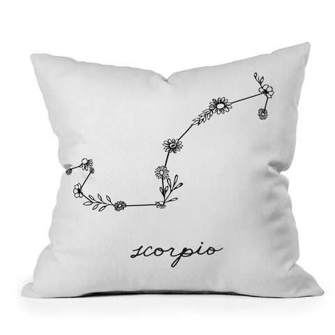 Aterk Scorpio Floral Constellation Outdoor Throw Pillow