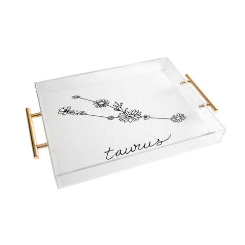 Aterk Taurus Floral Constellation Acrylic Tray