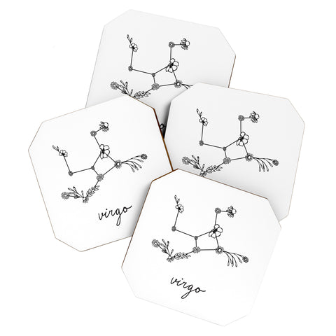 Aterk Virgo Floral Constellation Coaster Set