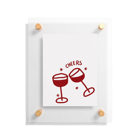 AthenesAtelier Cheers Red Wine Glasses Floating Acrylic Print