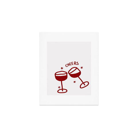 AthenesAtelier Cheers Red Wine Glasses Art Print