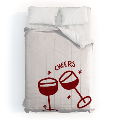 AthenesAtelier Cheers Red Wine Glasses Comforter