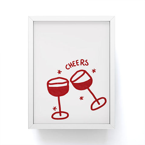 AthenesAtelier Cheers Red Wine Glasses Framed Mini Art Print