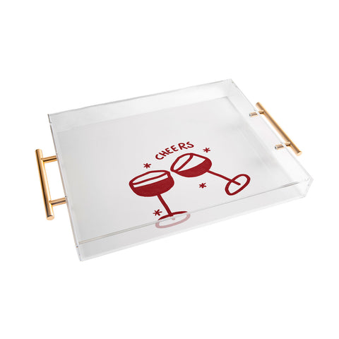 AthenesAtelier Cheers Red Wine Glasses Acrylic Tray