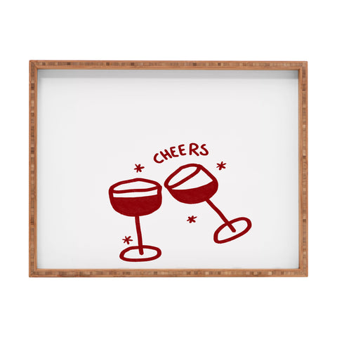 AthenesAtelier Cheers Red Wine Glasses Rectangular Tray