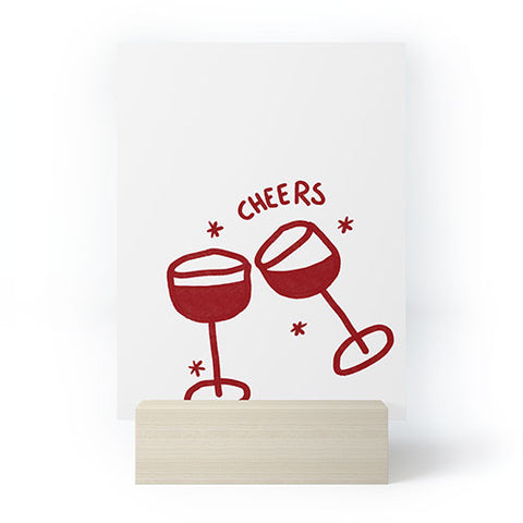 AthenesAtelier Cheers Red Wine Glasses Mini Art Print