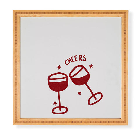AthenesAtelier Cheers Red Wine Glasses Framed Wall Art