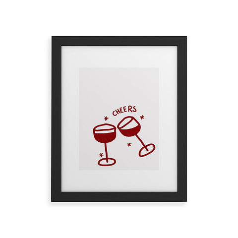 AthenesAtelier Cheers Red Wine Glasses Framed Art Print