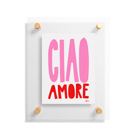 AthenesAtelier Ciao Amore Pink and Red Floating Acrylic Print