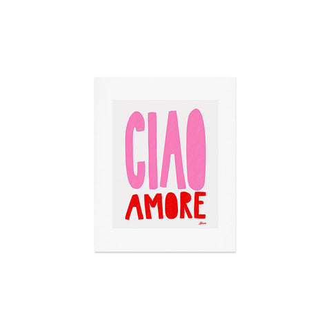 AthenesAtelier Ciao Amore Pink and Red Art Print