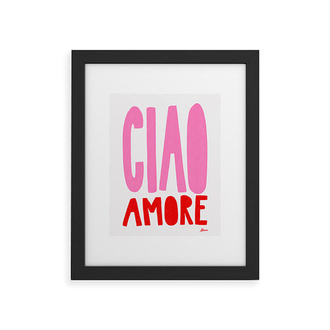 AthenesAtelier Ciao Amore Pink and Red Framed Art Print