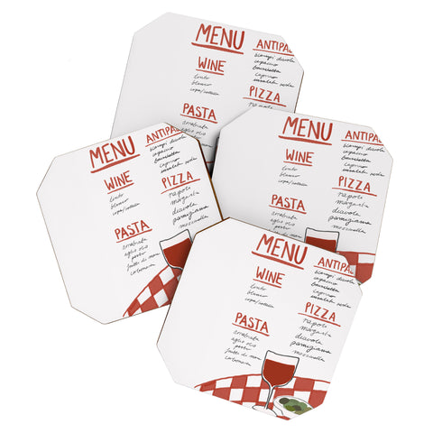 AthenesAtelier Italian Menu Coaster Set