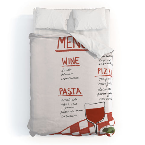 AthenesAtelier Italian Menu Duvet Cover