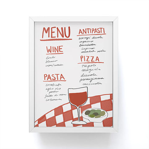 AthenesAtelier Italian Menu Framed Mini Art Print