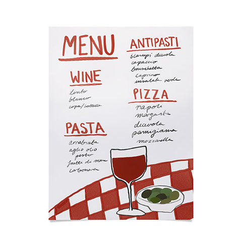 AthenesAtelier Italian Menu Poster