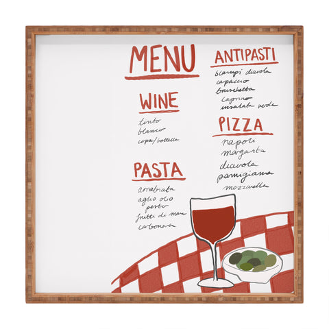 AthenesAtelier Italian Menu Square Tray