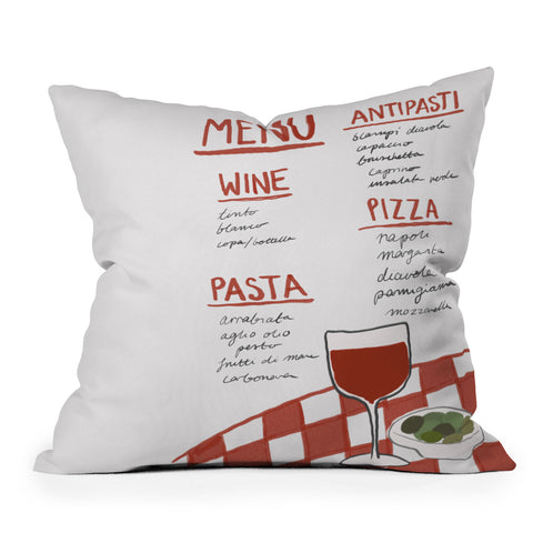 AthenesAtelier Italian Menu Outdoor Throw Pillow