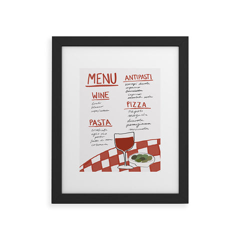 AthenesAtelier Italian Menu Framed Art Print