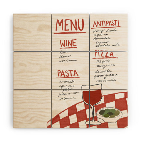 AthenesAtelier Italian Menu Wood Wall Mural