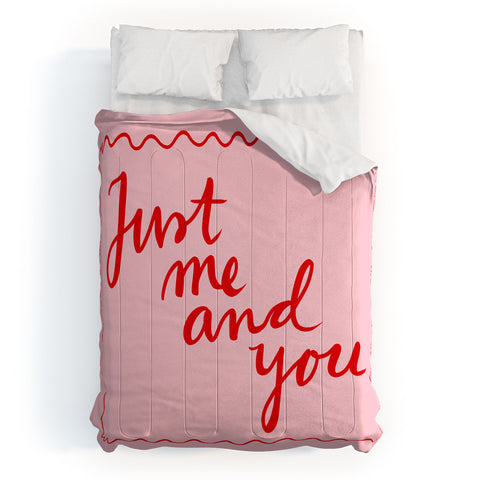 AthenesAtelier Just Me And You Pink and Red Comforter