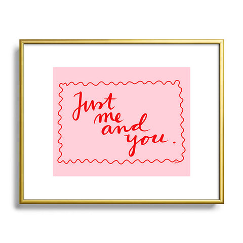 AthenesAtelier Just Me And You Pink and Red Metal Framed Art Print