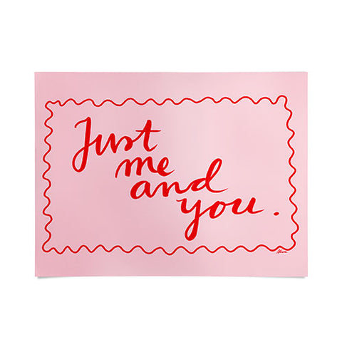 AthenesAtelier Just Me And You Pink and Red Poster