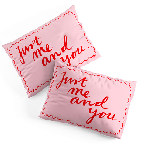 AthenesAtelier Just Me And You Pink and Red Pillow Shams
