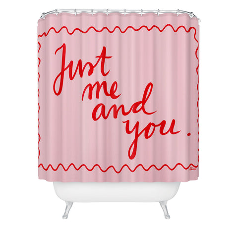 AthenesAtelier Just Me And You Pink and Red Shower Curtain