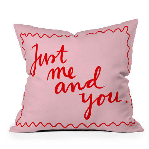 AthenesAtelier Just Me And You Pink and Red Outdoor Throw Pillow