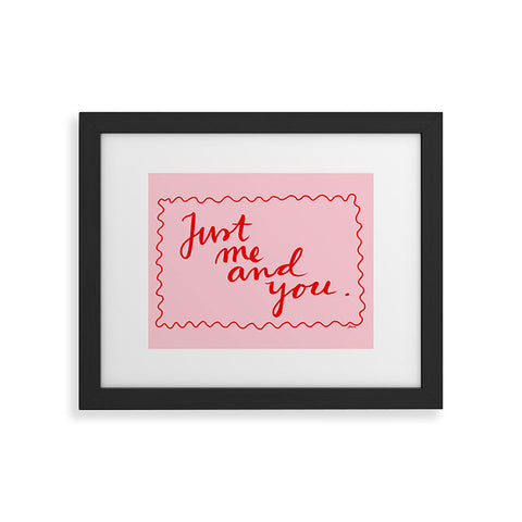 AthenesAtelier Just Me And You Pink and Red Framed Art Print