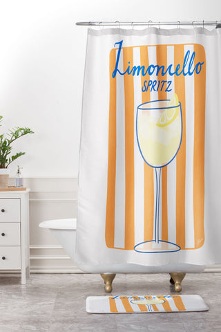 AthenesAtelier Limoncello Spritz Shower Curtain And Mat