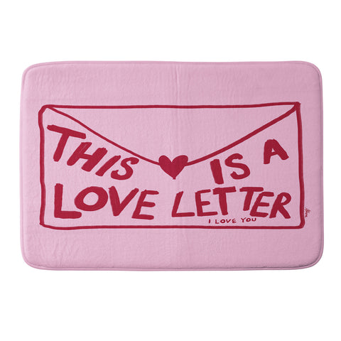 AthenesAtelier Love Letter Horizontal Memory Foam Bath Mat